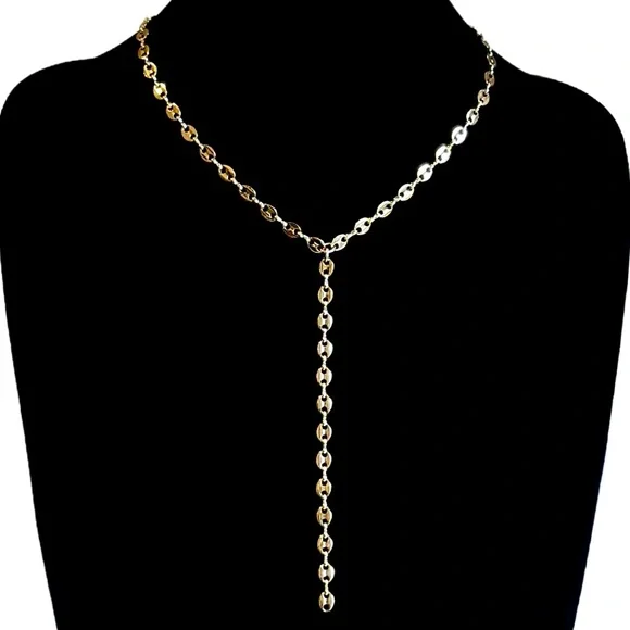 EXPRESS Gold Tone Lariat Chain Necklace NWT - Picture 5 of 6